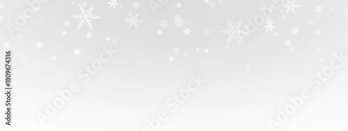 Snowfall png christmas pattern with blue ornaments
