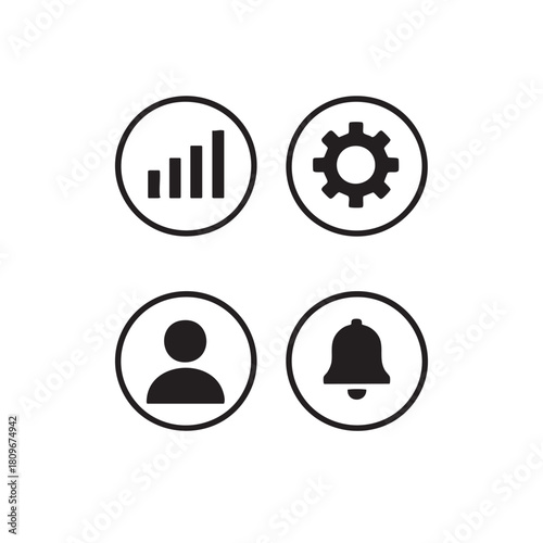 Download Dashboard UI Icons – Clean, Minimalist Line Icons in Black and White for Admin Panels, Web Apps and Mobile UI