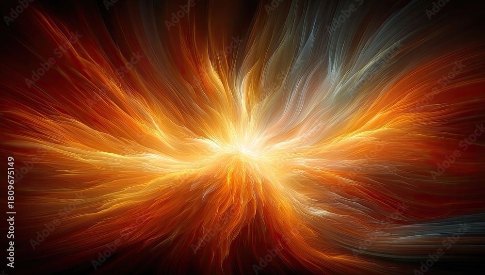 Obraz premium Abstract fiery burst radiating outwards