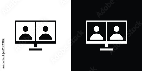 Video chat icon design element for website and app ui design projects