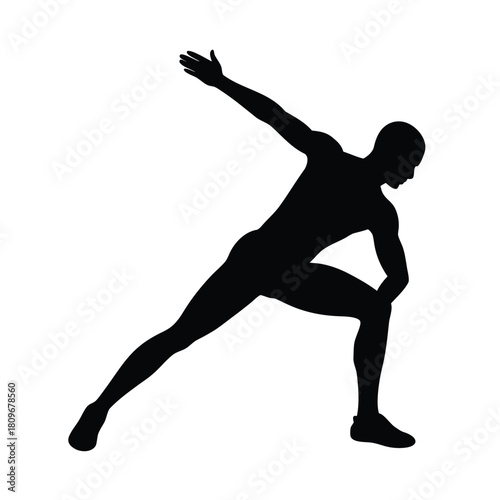 Man Stretching Before Jogging Silhouette