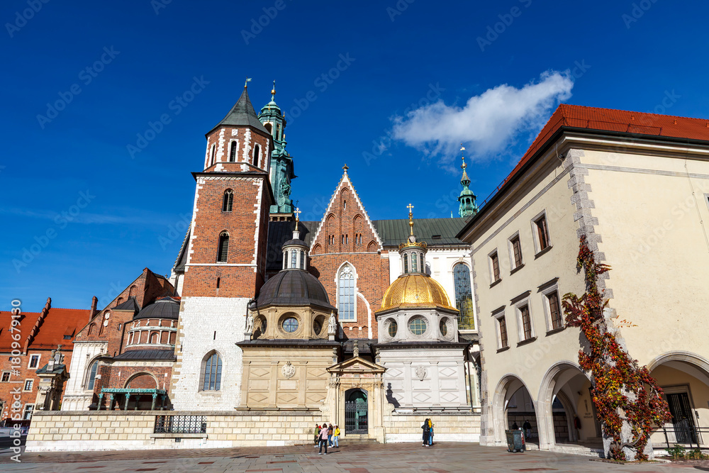 Obraz premium Wawel cathedral, Wawel Hill in Krakow, Lesser Poland, Poland, Europe