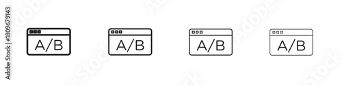 A B test icon for apps and website. vector illustration collection