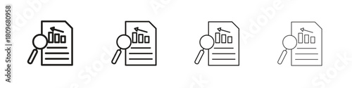 Audit report icon for apps and website. vector illustration collection