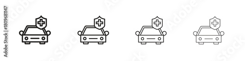 Auto insurance icon for apps and website. vector illustration collection