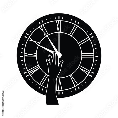 Vintage illustration of a round astronomical zodiac clock face design for a New Year tree, symbolizing time and the coming year