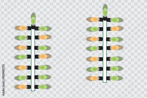 green pills on white background