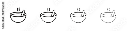 Bowl of soup icon for apps and website. vector illustration collection
