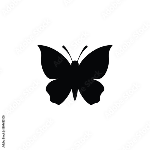 Butterfly silhouette with spread wings a symbol of transformation and freedom isolated on white background isolated on transparent background