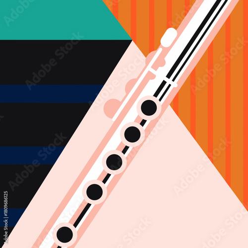 Abstract geometric flute design with bold colors