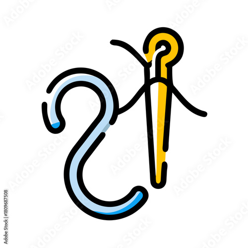 Stylized egyptian crook and flail symbols on black background