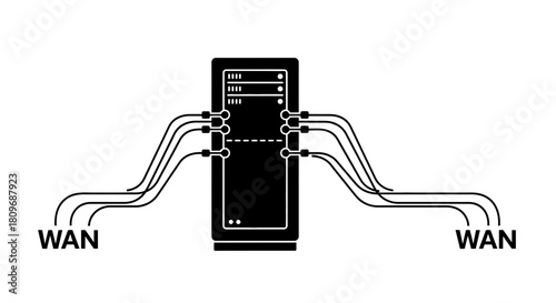Connect to Global Network: Server Connecting to WAN Network for Enhanced Digital Communication and Data Transfer, Ideal for Tech and Business Ventures