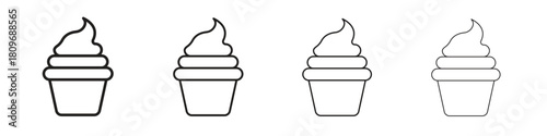 Cupcake icon for apps and website. vector illustration collection