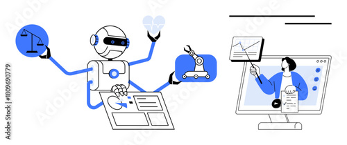 Artificial intelligence. AI integrated into automation, robotics, and remote workflows to enhance efficiency and innovation. Artificial intelligence streamlines tasks and connects globally