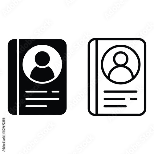 Contact book icon symbol address communication directory information concept