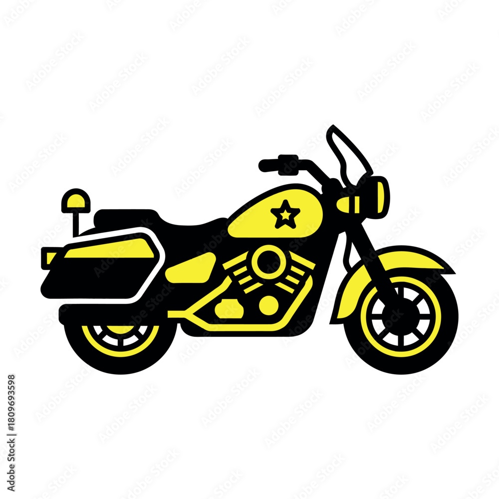 Fototapeta premium Classic motorcycle with star design vector