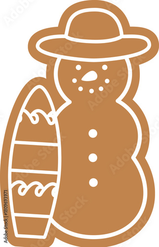 Set of Summer sand snowman gingerbread cookie vector illustration.
Christmas Beach sand snowman ginger cookies clipart  isolated.
Transparent background.
