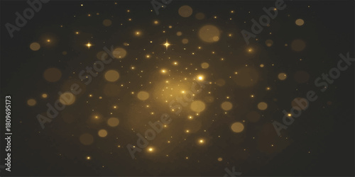 Sparkling blue Christmas lights background with abstract winter snow particles in motion