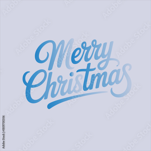 Elegant Merry Christmas wishes are expressed through a sophisticated blue gradient lettering