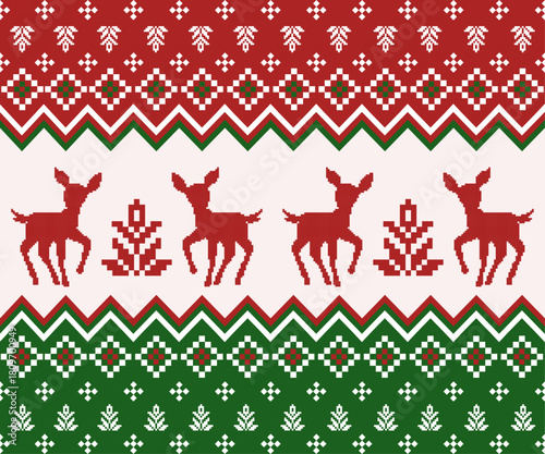 Christmas background fair isle style