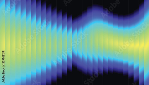 Dynamic Blue and Yellow Luminous Waveform Abstract Background with Vibrant Light Effects