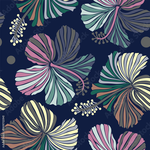 Classic Popular Flower Seamless pattern background - For easy making seamless pattern use it for filling any contours