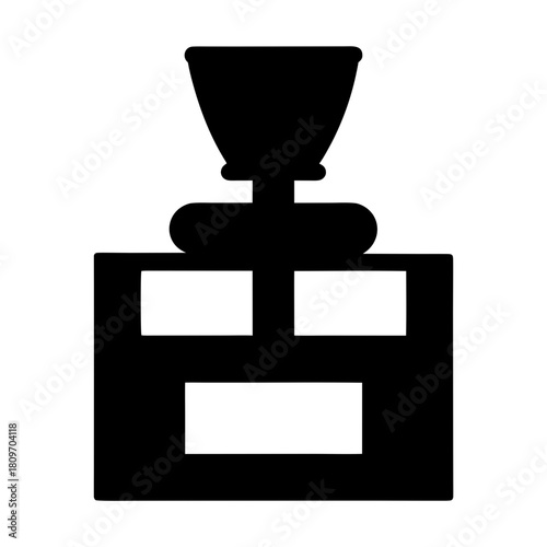 Stylized black silhouette icon of an espresso coffee machine or dispenser graphic Vector