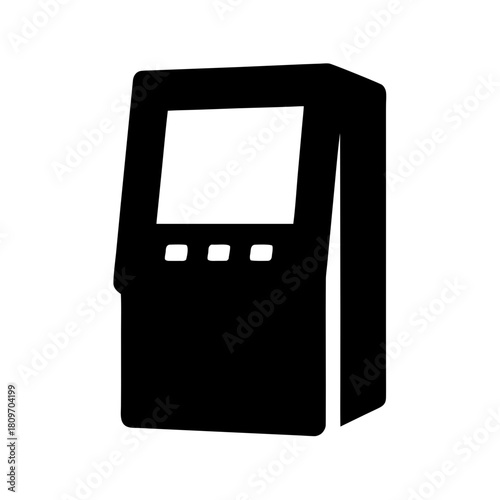 Black silhouette of an automated teller machine (atm) or payment kiosk Vector