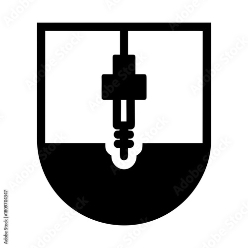 Spark plug icon, automotive engine part symbol, vehicle component illustration Vector