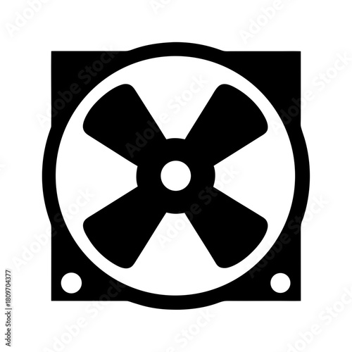 Computer cooling fan icon for electronic devices and ventilation systems Vector