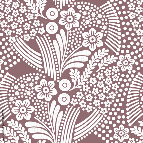 Classic Popular Flower Seamless pattern background - For easy making seamless pattern use it for filling any contours