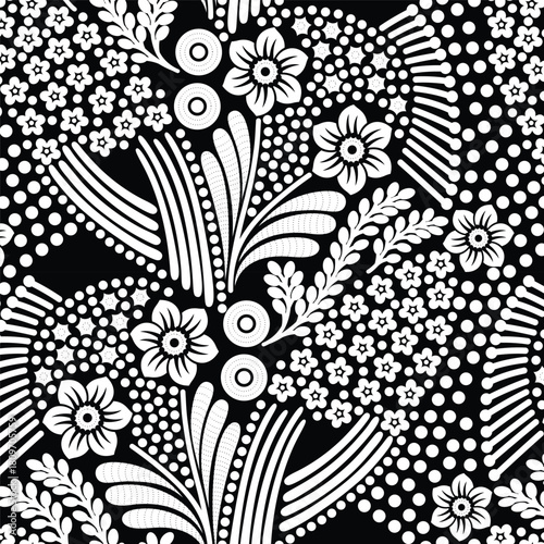 Classic Popular Flower Seamless pattern background - For easy making seamless pattern use it for filling any contours