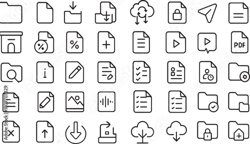Set of file and document icons for web design