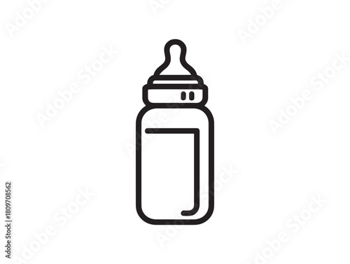 Clean baby milk bottle line art vector icon