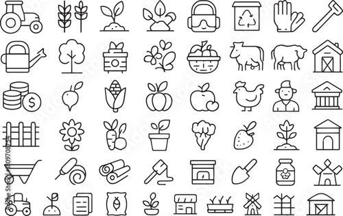 Agriculture and farming icons