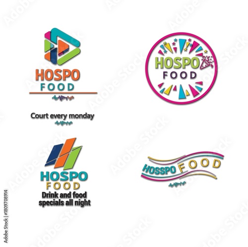 Free Download Colorful Hospo Food Logo Collection: Branding Concepts for Hospitality and Entertainment - GFXLoad
