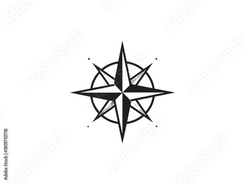 Compass icon 2D vector line art design