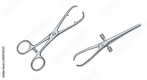 Two types of stainless steel bone holding forceps which are essential surgical instruments used in orthopedic surgery.