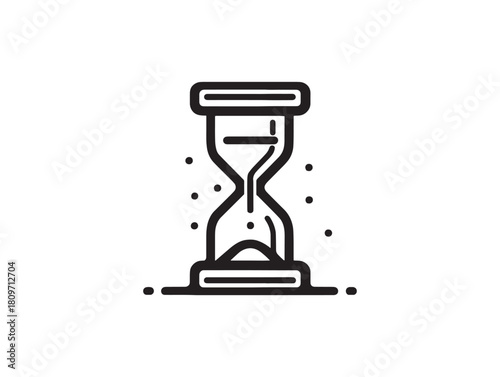 Elegant hourglass icon portrays anti ageing slow time waiting