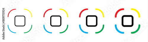 Screenshot icons set. Capture symbol. Scan QR code line icon. Center focus symbol. Screen shot and auto focus sign. Design element for web app. Vector illustration isolated on white background