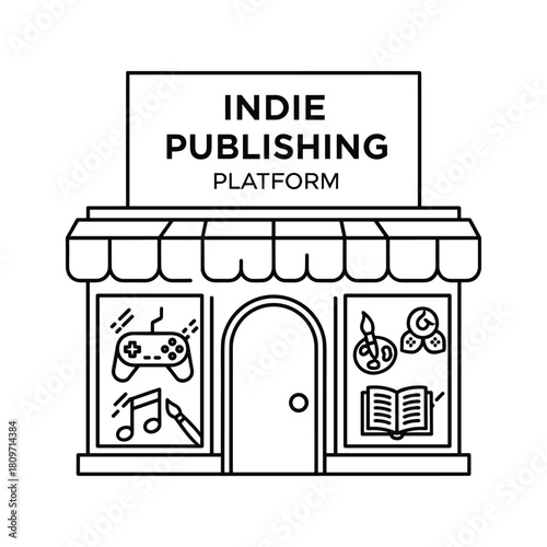 Indie publishing platform store isolated on, showcasing a variety of creative content