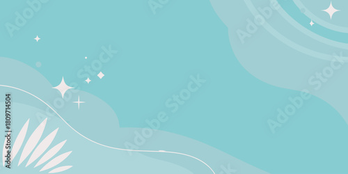 Soft teal abstract background with gentle waves and subtle sparkles