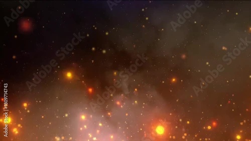 Fire Smoke Particles Black Screen Background Video 