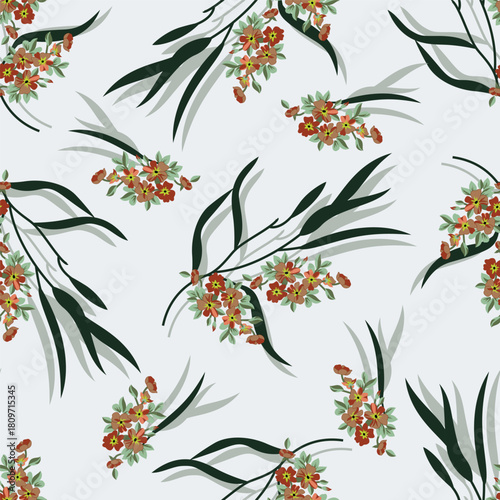 Classic Popular Flower Seamless pattern background - For easy making seamless pattern use it for filling any contours