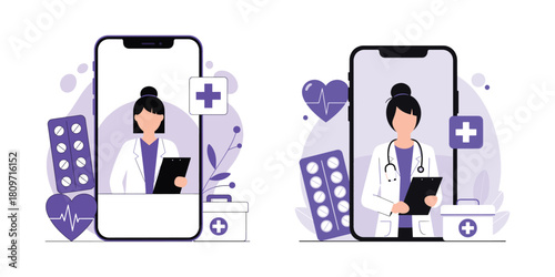 Digital Healthcare Online Doctor Consultation Telemedicine and Mobile Health App