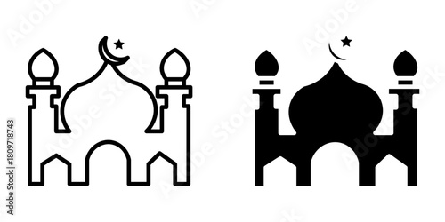 icon of a place of worship or mosque vector