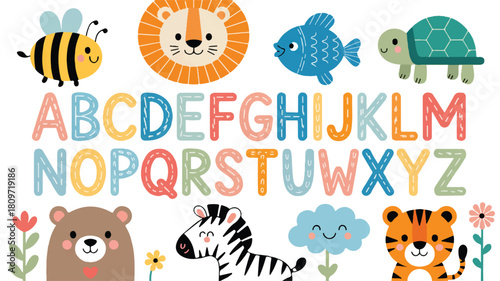 Playful Alphabet Adventure An Adorable Cartoon Animal Expedition for Kids Learning the ABCs