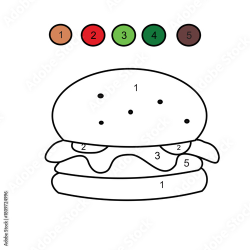 Colouring page hamburger