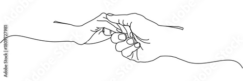 Vector illustration of a pair of hands holding hands