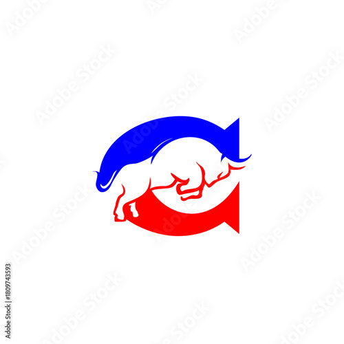 Bull Letter C Logo Vector, Al...
